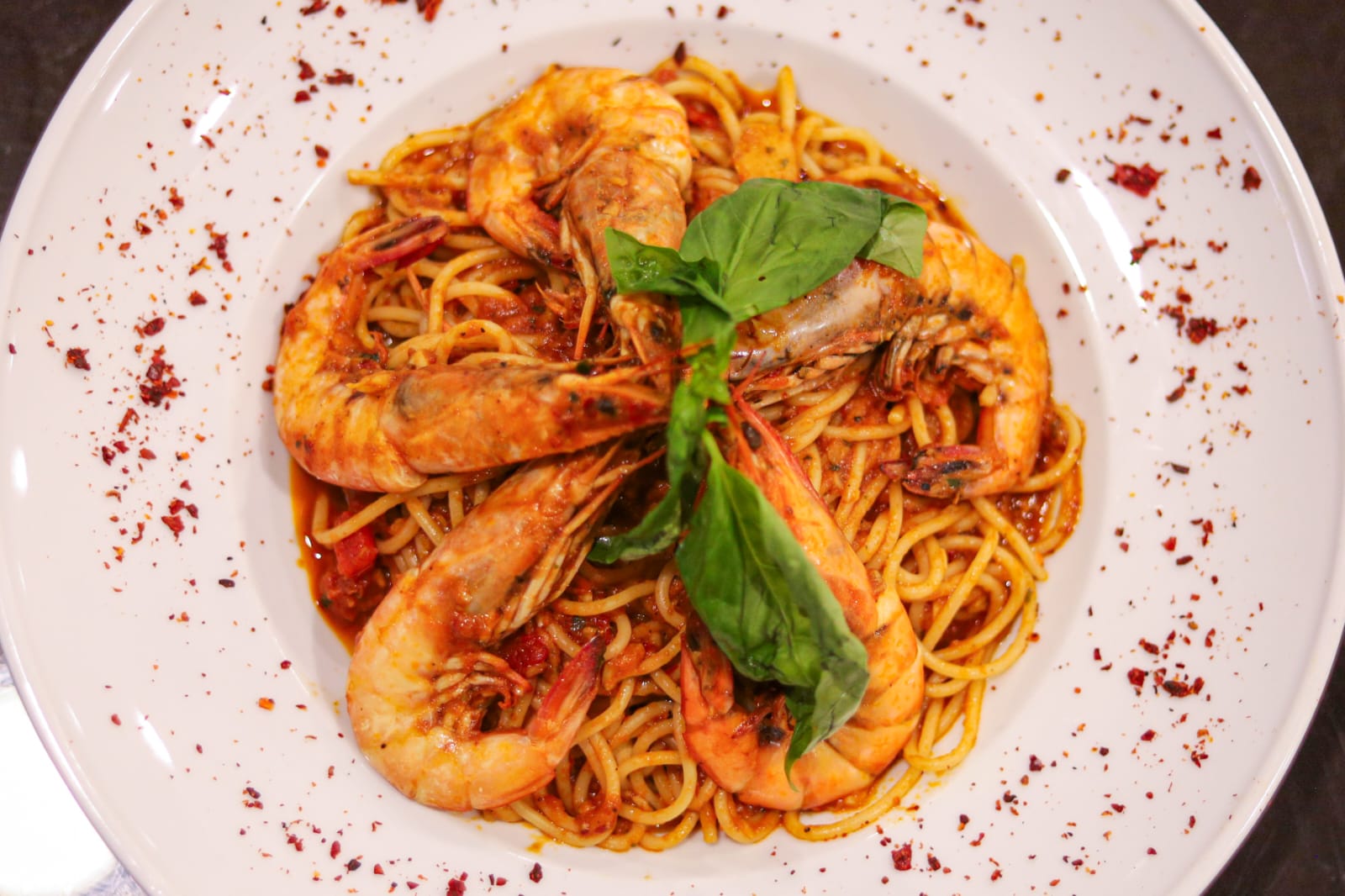 Spaghetti crevettes